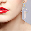3 Pairs 3 Style Natural Mixed Gemstone Triangle with Bullet Dangle Earrings EJEW-AN0002-27-4