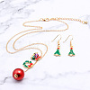 Christmas Alloy Enamel Pendant Necklaces & Dangle Earrings FS-WG15A06-01-3