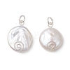 Natural Keshi Pearl Pendants PALLOY-JF04810-02-1