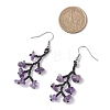 316 Surgical Stainless Steel Glass Seed Beads Chip Dangle Earrings EJEW-TA00774-01-4