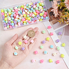 200Pcs Opaque Acrylic Beads Connector Charms FIND-HY0001-30-3