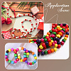 Spray Painted Round Natural Schima Wood Beads WOOD-PA0001-81A-01-5