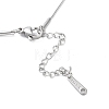 304 Stainless Steel Twist Rectangle Pendant Necklace with Snake Chains NJEW-K252-01P-3