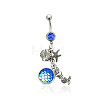 316L Surgical Stainless Steel Mermaid Starfish Dangle Belly Rings WG35D2C-22-2