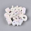 UV Plating Opaque Rainbow Iridescent Acrylic Beads OACR-P010-23B-1