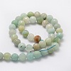 Faceted Round Natural Flower Amazonite Bead Strands G-L437-34-8mm-2