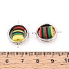 Polymer Clay Disc Beads with CCB Plastic Ring Frame Connector Charms CLAY-T022-33M-3