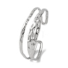 Fashionable 304 Stainless Steel Cuff Bangles for Women BJEW-B104-14P-1