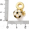 Sports Brass Micro Pave Clear Cubic Zirconia & Enamel Dangle Charms CU-CBA0A9C-02A-G-3
