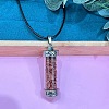 Zinc Alloy with Glass Hexagonal Bottle with Inner Synthetic Goldstone Chips Pendant Black PU Leather Cord Necklaces ZW0534-21-1