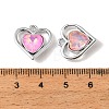 UV Plating Alloy Glass Pendants FIND-K032-18P-3