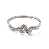 Clear Cubic Zirconia Bowknot Hinged Bangle BJEW-C030-02P-2