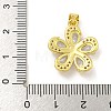 Rack Plating Brass Micro Pave Cubic Zirconia Pendants KK-G513-93G-02-3