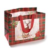 Christmas Theme Tartan Non-woven Fabric Gift Tote Bags with Handle ABAG-G017-01C-3