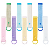 9Pcs 9 Colors Alloy Polyester Keychains KEYC-FH0001-80B-1
