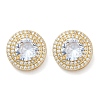Brass Micro Pave Clear Cubic Zirconia Clip-on Earrings X-EJEW-H154-11B-G-4