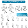   120Pcs 12 Style 304 Stainless Steel Ribbon Crimp Ends STAS-PH0003-45-5