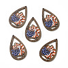 American Flag Theme Single Face Printed Aspen Wood Pendants WOOD-G014-01E-1