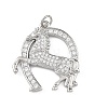 Brass Micro Pave Clear Cubic Zirconia Pendants KK-B177-05E-P-1