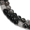 Natural Black Rutilated Quartz Beads Strands G-R447-8mm-03-01-3