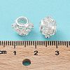 Rack Plating Brass Micro Pave Cubic Zirconia European Beads KK-B078-08S-3