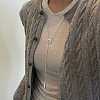 Adjustable Wood Teardrop Tassel Alloy Chain Lariat Necklaces for Women WGF9A15-03-2