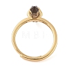 Double Pointed Hexagonal Prism  Natural Smoky Quartz Adjustable Rings for Women RJEW-G327-01G-05-3