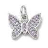 Rack Plating Brass Micro Pave Cubic Zirconia Pendants KK-K392-42P-1