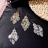 2 Pairs 2 Colors Alloy Aspen Leaf Chandelier Earrings EJEW-AN0001-49-7