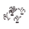 Gunmetal Plated Alloy Letter Pendants PALLOY-P097-03-Y-2