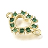 Brass Pave Cubic Zirconia Connector Charms KK-E802-15G-C-2