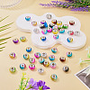 44Pcs 11 Colors Two Tone Opaque Resin Rondelle European Beads RESI-TA0005-48-6