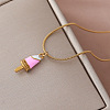 Summer Beach 304 Stainless Steel Enamel Ice Cream Pendant Necklaces for Women FD1093-5