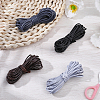 4Pcs 4 Colors Braided Round Waxed Polyester Cords YC-CL0001-04-4