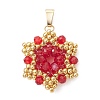 Pearl Luster Plated Glass Pendants PALLOY-MZ01312-03-1