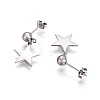 Tarnish Resistant 304 Stainless Steel Dangle Stud Earrings EJEW-F234-17P-2