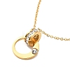 Crystal Rhinestone Interlock Rings Pendant Necklace NJEW-G085-11G-1