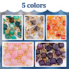 80Pcs 5 Color Natural Agate Connector Charms FIND-HY0001-39-5