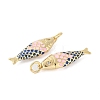 Brass Enamel Pendants KK-B148-14G-08-2