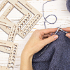  4Pcs 4 Style Wooden Square Frame Crochet Ruler DIY-NB0008-80-4