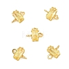 Brass Pave Cubic Zirconia Rectangle Connector Charms KK-P347-06G-2