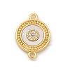 Brass Micro Pave Clear Cubic Zirconia Connector Charms KK-M303-04G-05-1