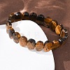 Natural Tiger Eye Faceted Beaded Stretch Bracelets for Women BJEW-K251-07A-3