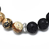 Natural Picture Jasper Beads Stretch Bracelets BJEW-R309-02-A11-2