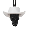 Halloween Skull Plastic Pendant Necklaces NJEW-S006-01C-1