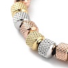 202 Stainless Steel Grooved Column Beaded Stretch Bracelets for Men Women BJEW-D034-02MC-2