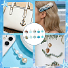 50Pcs 2 Colors Dyed Natural Shell & Imitaiton Round White Pearl Pendants SHEL-NB0001-70-5