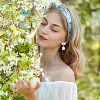 4 Pairs 4 Styles Alloy Enamel Bowknot & Plastic Pearl Dangle Stud Earrings with Sterling Silver Pins EJEW-AN0004-93-4