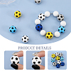 10Pcs 5 Colors Football Food Grade Eco-Friendly Silicone Beads SIL-GO0001-19-5
