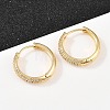 Brass Clear Cubic Zirconia Hoop Earrings EJEW-A156-08A-G-1